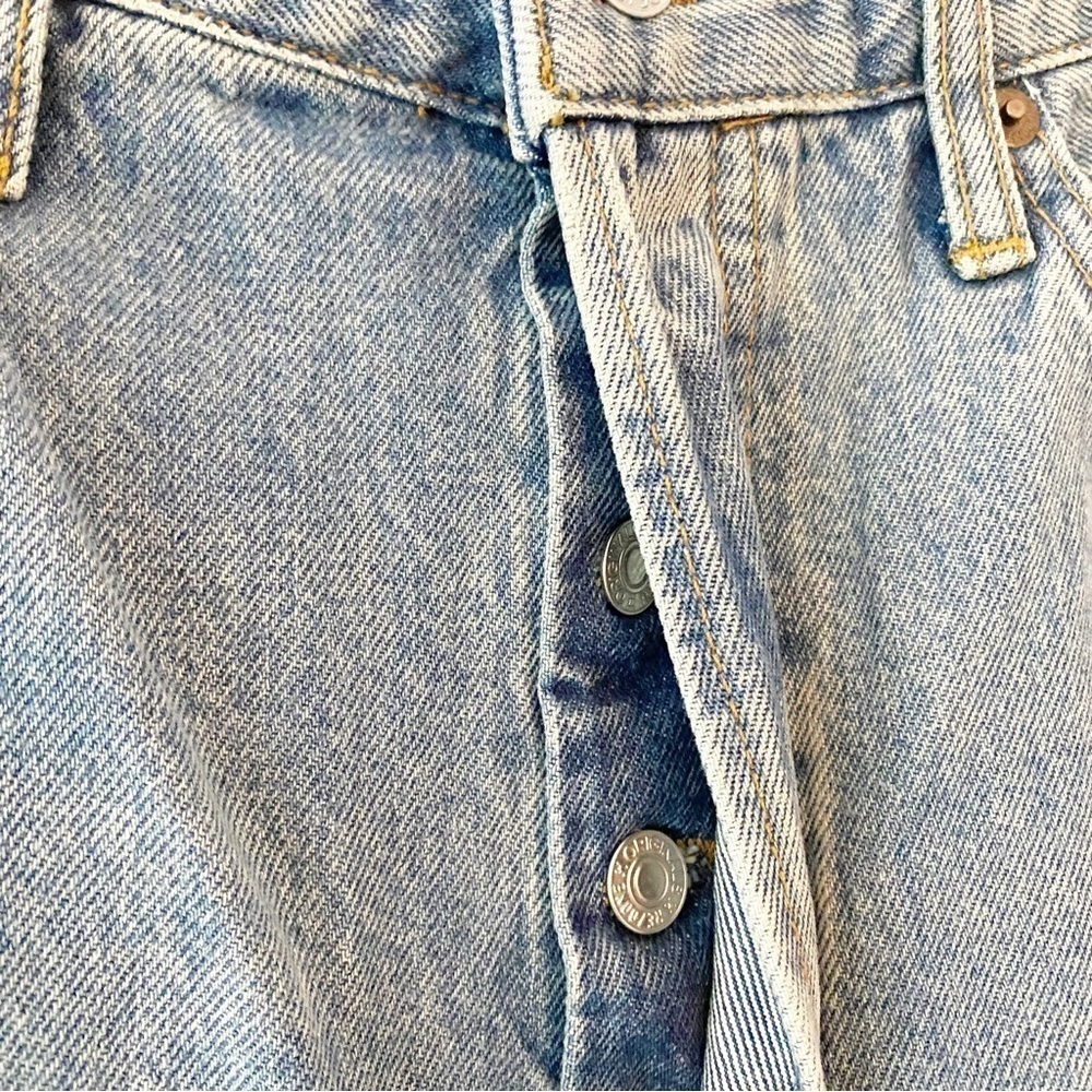 RE/DONE 70’s Stove Pipe Straight Leg Cropped Jeans NWT Medium Blue - Picture 8 of 16